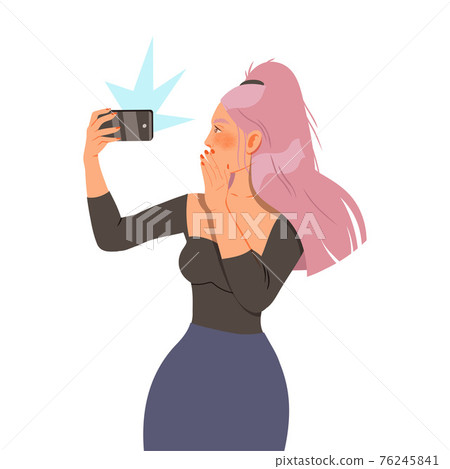 Young Female with Smartphone Recording Street Protest Against Human Rights Violation on Video Vector Illustration Young Female with Smartphone Recording Street Protest Against Human Rights Violation on Video Vector Illustration 76245841