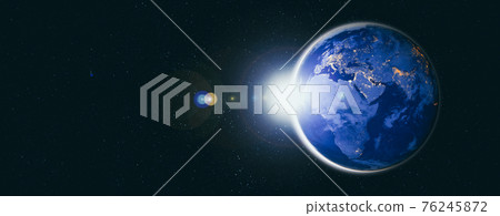 Planet earth globe view from space showing realistic earth surface and world map Planet earth globe view from space showing realistic earth surface and world map 76245872
