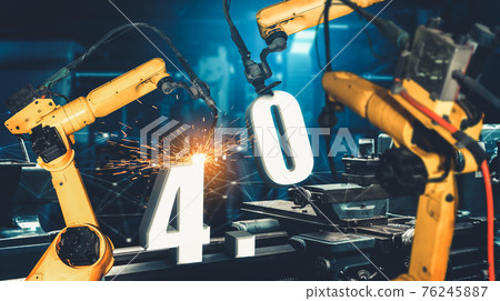 Smart industry robot arms for digital factory production technology 76245887