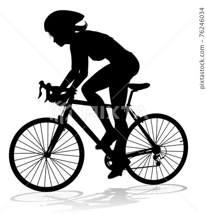 Bike and Bicyclist Silhouette Bike and Bicyclist Silhouette 76246034