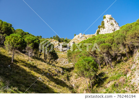 Typical sicilian landscape in the Nebrodi park near the Catafurco waterfalls 76246194