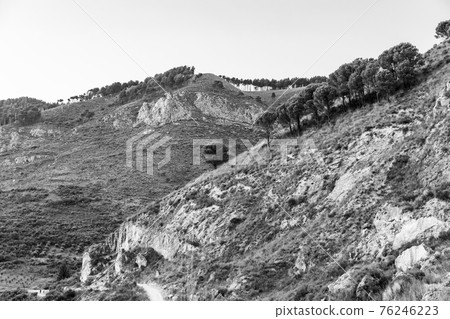 Typical sicilian landscape in the Nebrodi park near the Catafurco waterfalls 76246223