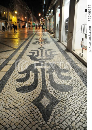 Portugal, Lisbon, beautiful cobblestones (Calcadas), Augusta street 76246975