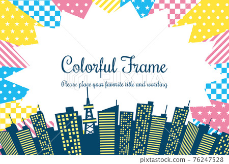 Comic art style colorful background urban frame material Comic art style colorful background urban frame material 76247528