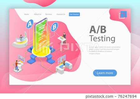 Isometric flat vector concept of AB testing, split test, A-B comparison. Isometric flat vector concept of AB testing, split test, A-B comparison. 76247694