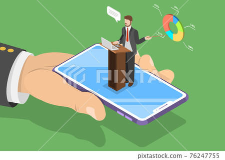 Isometric flat vector concept of online... - Stock Illustration ...