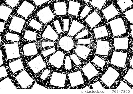 Grunge black and white texture background in circle ray shape (Vector). Use for decoration, aging or old layer 76247860