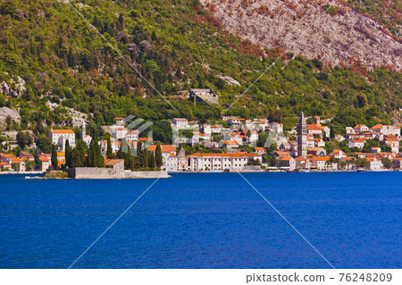 Village Perast on coast of Boka Kotor bay - Montenegro Village Perast on coast of Boka Kotor bay - Montenegro 76248209