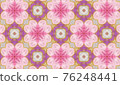 Japanese floral pattern featuring pink sakura flowers called Kikko or Tortoiseshell 76248441