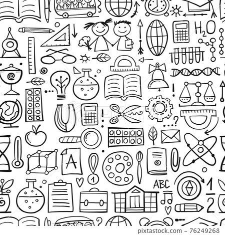 Back to School. Art Background. Seamless Pattern for your design Back to School. Art Background. Seamless Pattern for your design 76249268