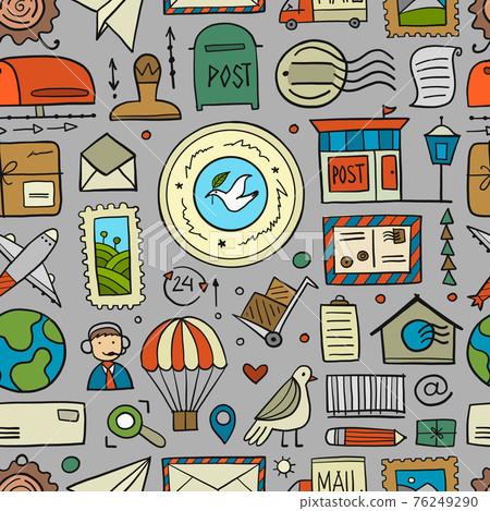 Post Office. Seamless Pattern for your design Post Office. Seamless Pattern for your design 76249290
