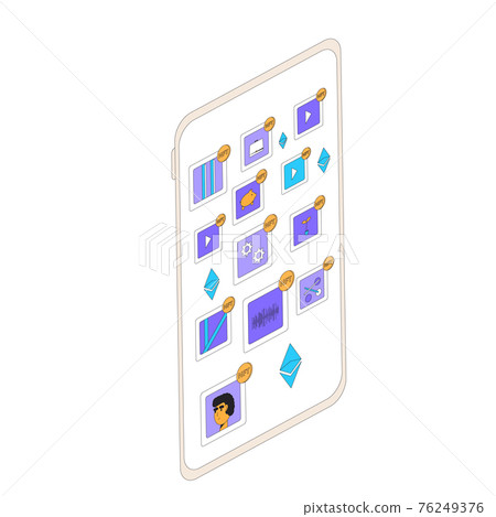 NFT. Non Fungible Token. Vector color illustration. 76249376