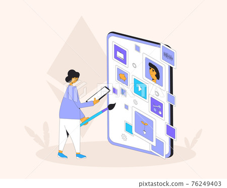 NFT. Non Fungible Token. Vector color illustration. NFT. Non Fungible Token. Vector color illustration. 76249403