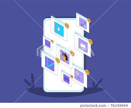 NFT. Non Fungible Token. Vector color illustration. NFT. Non Fungible Token. Vector color illustration. 76249404