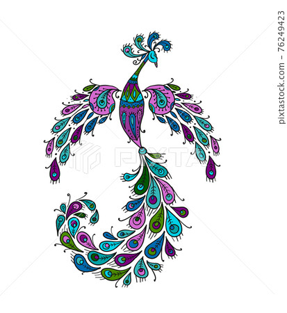 Magic Fairy Bird. Phoenix Bird. Mythical... - Stock Illustration [76249423]  - PIXTA