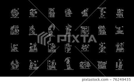 Folk ethnic dance. Icons collection for your design Folk ethnic dance. Icons collection for your design 76249435
