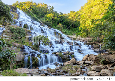 Mae Ya Waterfall in Doi Inthanon National Park, one of largest and most famous cascade in country, Chiang Mai, Thailand 76249612
