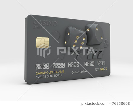3d Illustration of Bank Card with Dice, clipping path included 3d Illustration of Bank Card with Dice, clipping path included 76250608