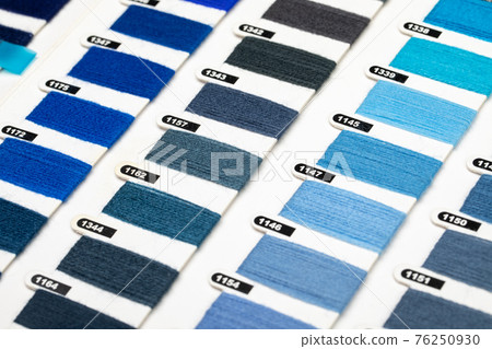 Blue thread color palette card Blue thread color palette card 76250930