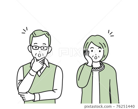 Surprisingly, I understand old couples, seniors, elderly people, men and women, illustration materials 76251440