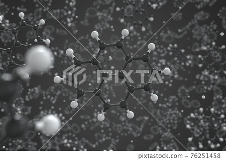 Pyrene molecule made with balls, scientific... - Stock Illustration ...