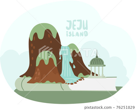 Wellcom to Jeju island in South Korea, traditional elements. Attraction landmarks of Jeju Wellcom to Jeju island in South Korea, traditional elements. Attraction landmarks of Jeju 76251829