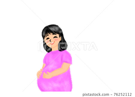 一個快樂的懷孕媽媽的插圖。 一個快樂的懷孕媽媽的插圖。 76252112