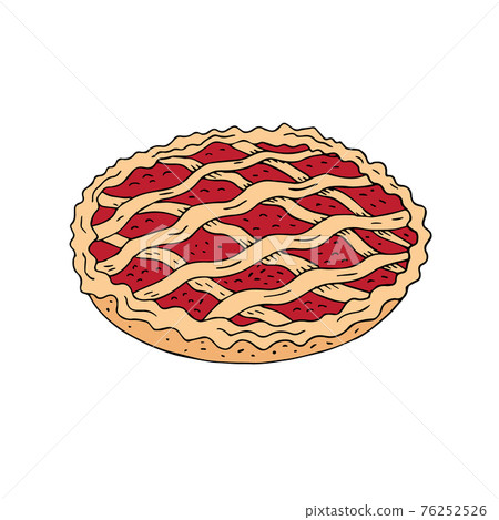 Vector colored hand drawn doodle sketch pie tart 76252526