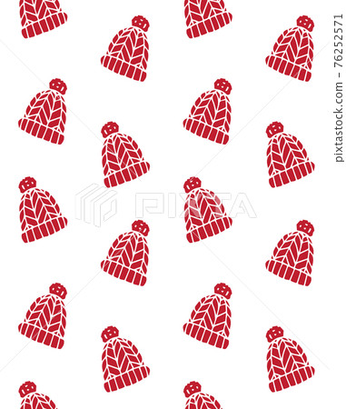 Vector seamless pattern of red winter hat 76252571
