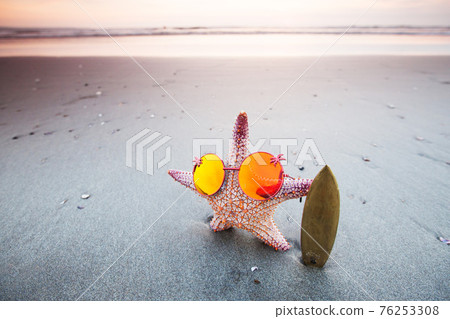Starfish surfer on beach 76253308