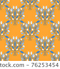 Folk art Scandinavian symmetric design. Retro floral folk art pattern 76253454