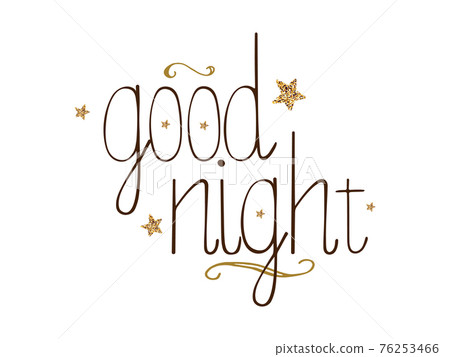 Cartoon good night text for print design. Isolated vector illustration. 76253466