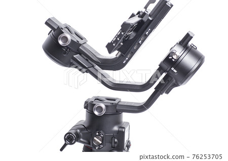 Professional Gimbal stabilizer 3-Axis for camera isolated on white background 76253705