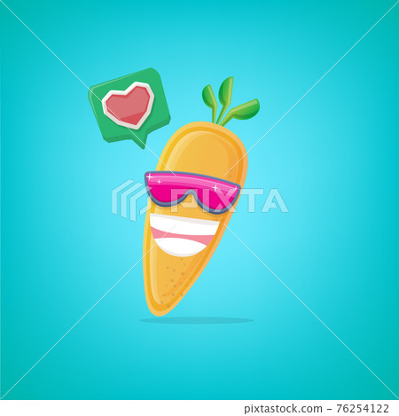 vector funny cartoon carrot character with… - Stock Illustration