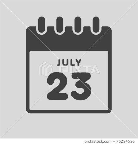 Icon day date 23 July, template calendar page 76254556