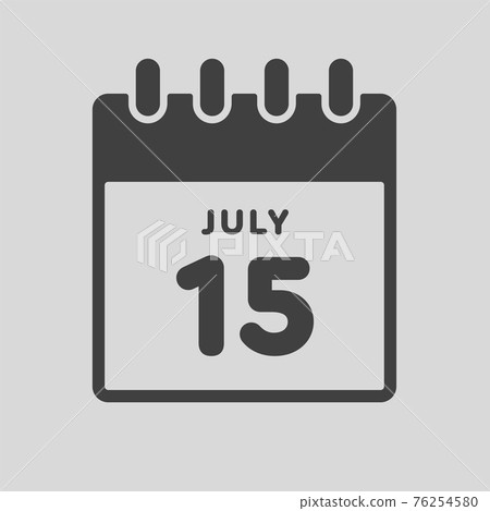 Icon day date 15 July, template calendar page Icon day date 15 July, template calendar page 76254580