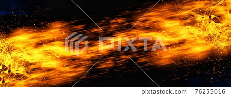 Abstract flames and black background Abstract flames and black background 76255016