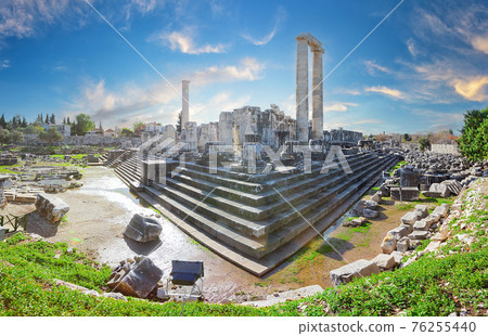 Panorama of Temple of Apollo in city of Didim over dramatic sky 76255440