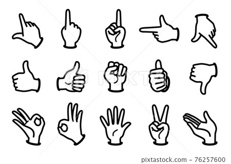 Simple hand sign icon set 76257600