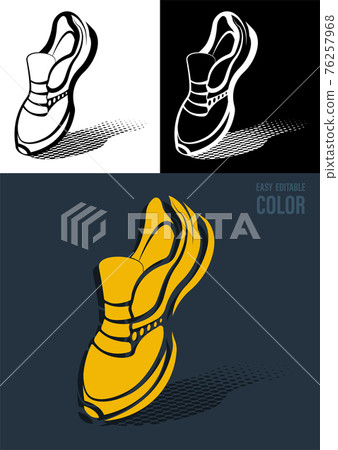 Stylized sports sneaker, running shoes. Active healthy lifestyle. Vector Stylized sports sneaker, running shoes. Active healthy lifestyle. Vector 76257968