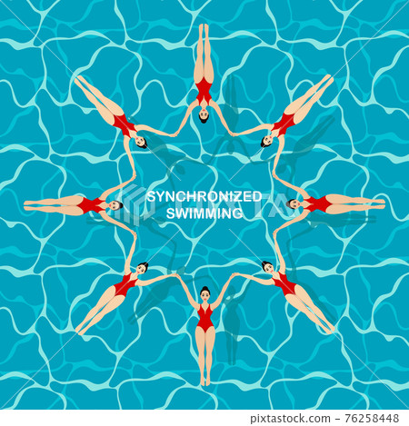 Synchronized swim. Vector 76258448