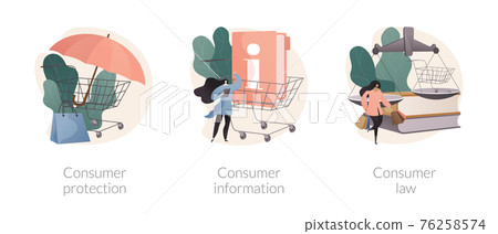 Buyers rights regulation abstract concept vector illustrations. 76258574