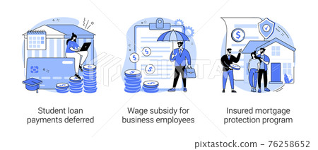 Coronavirus stimulus package abstract concept vector illustrations. Coronavirus stimulus package abstract concept vector illustrations. 76258652