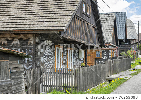 Painted folk houses, Cicmany, Slovakia Painted folk houses, Cicmany, Slovakia 76259088