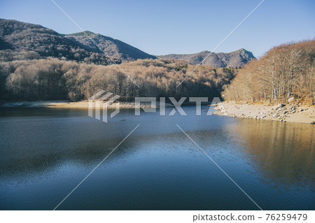 view of part of the santa fe swamp in winter located in the montseny mountains, catalonia 76259479