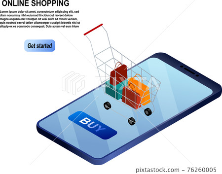Isometric smartphone online shopping concept.  76260005