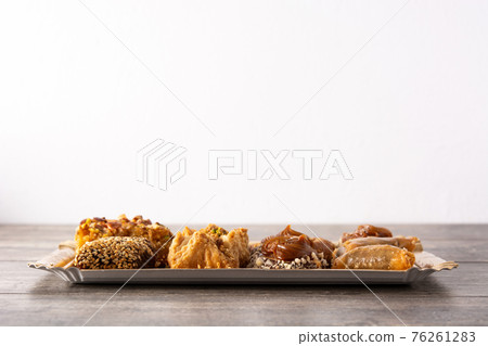 Assortment of Ramadan dessert baklava 76261283