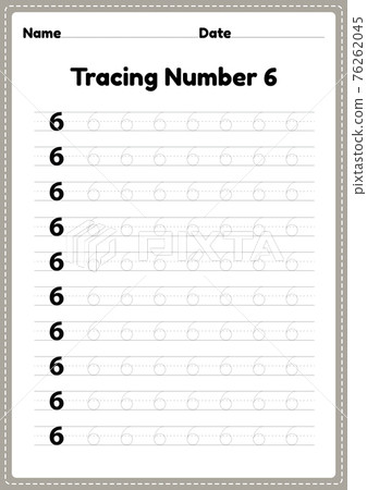 Tracing number 6 worksheet for kindergarten and preschool kids for educational handwriting practice in a printable page. Tracing number 6 worksheet for kindergarten and preschool kids for educational handwriting practice in a printable page. 76262045