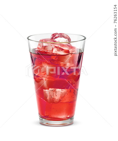 玻璃 Shiso 果汁飲料冰插圖真實 玻璃 Shiso 果汁飲料冰插圖真實 76263154