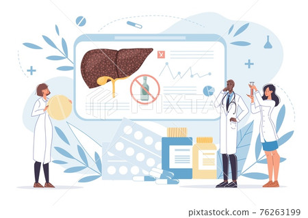 Flat cartoon character doctors at work vector illustration concept 76263199